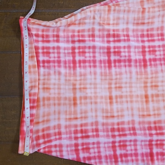 Anthropologie Eva Franco Flounced Orange Pink White Midi Skirt - Picture 10 of 14